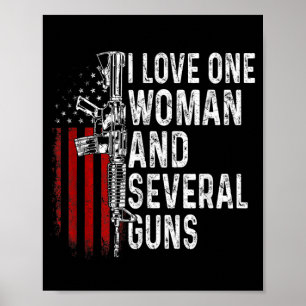 Älska en kvinna och flera vapen Rolig make Poster