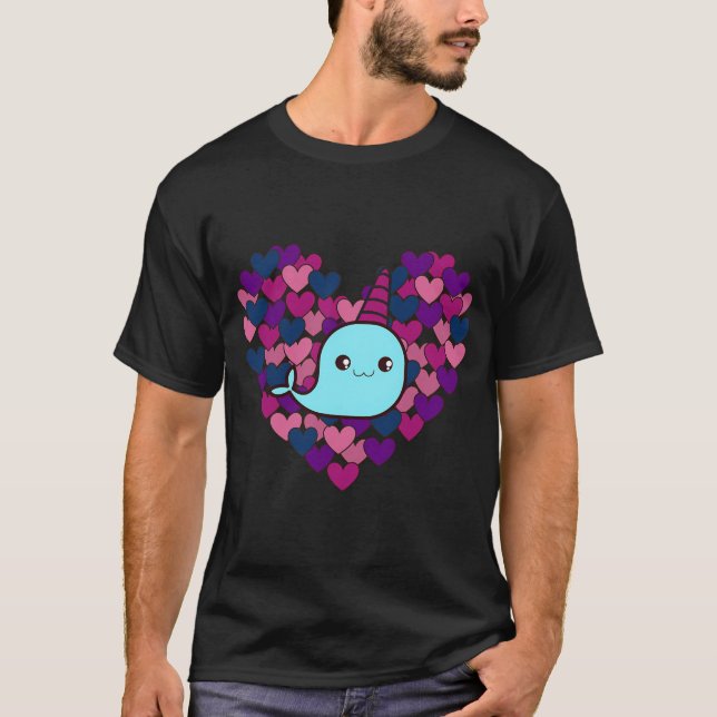 Älska en narval t shirt (Framsida)