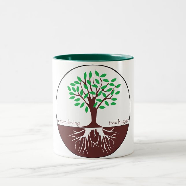 Älska för natur som är tree hugger Två-Tonad mugg (Center)
