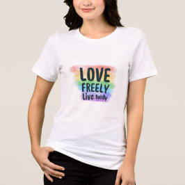 Älska Fritt Lev Modigt - Pride Grafisk T Shirt