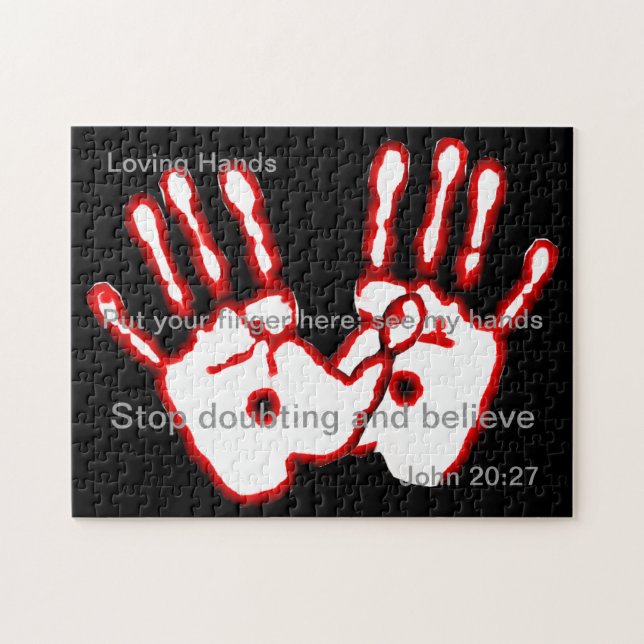 Älska händer - John 20:27 Pussel (Horisontell)