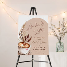 Älska henne en Latte Coffee Bröllopsdusch Välkomme