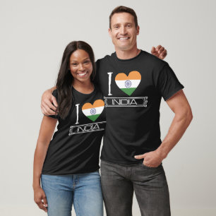 Älska Indiens flagga land T Shirt