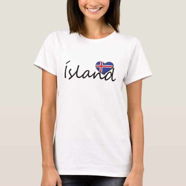 Älska Ísland T Shirt (Framsida)