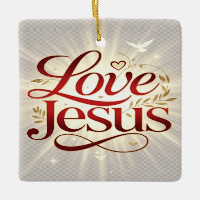 Älska Jesus Julgransprydnad Keramik (Framsida)