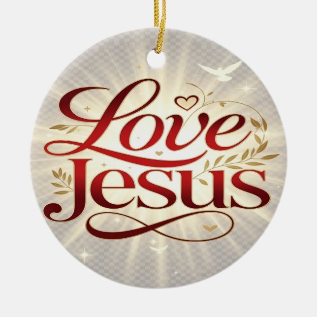 Älska Jesus Julgransprydnad Keramik (Framsidan)