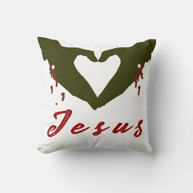 älska Jesus Kudde (Framsida)