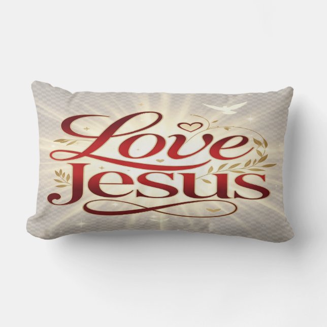 Älska Jesus Lumbarkudde (Framsida)