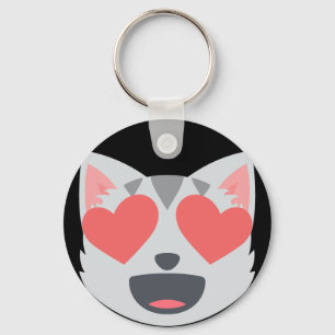 Älska katten Emoji Nyckelring