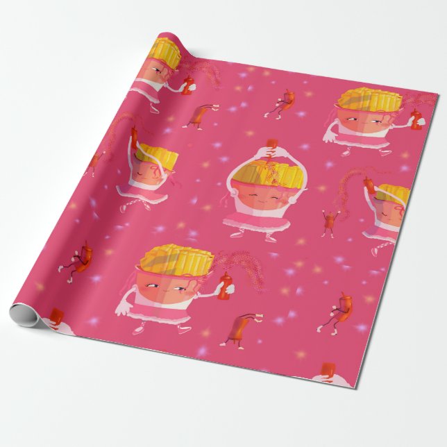 Älska ketchup presentpapper (Utrullad)