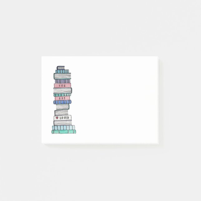 Älska klibbiga Bookstack noterar Post-it Block (Framsida)