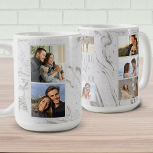 Älska liv med dig - marmor för 7 fotoCollagegrå Kaffemugg