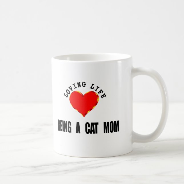 Älska liv som är en kattmamma kaffemugg (Höger)