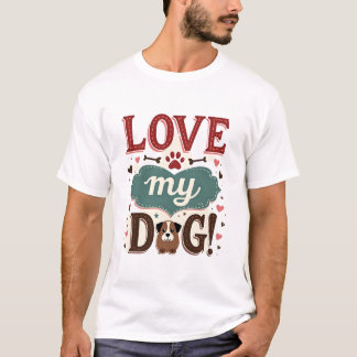 Älska Mig Älska Min Hund Vintage Söt Fotavtryck Hu T Shirt