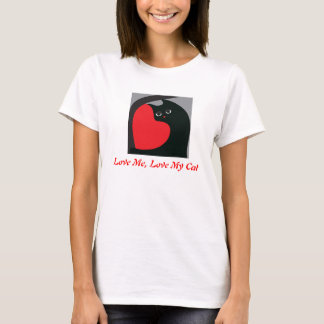 Älska mig, älska min katt tee shirt