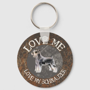 Älska mig, älska min Schnauzer Nyckelring