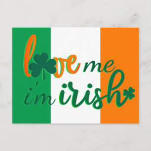 Älska mig, jag är irländsk flagga av Irland Vykort