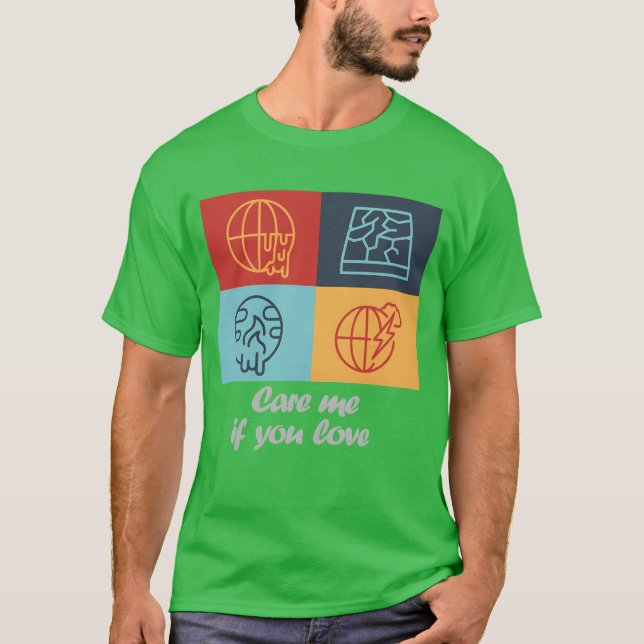 Älska mig om du bryr dig retro t shirt (Framsida)