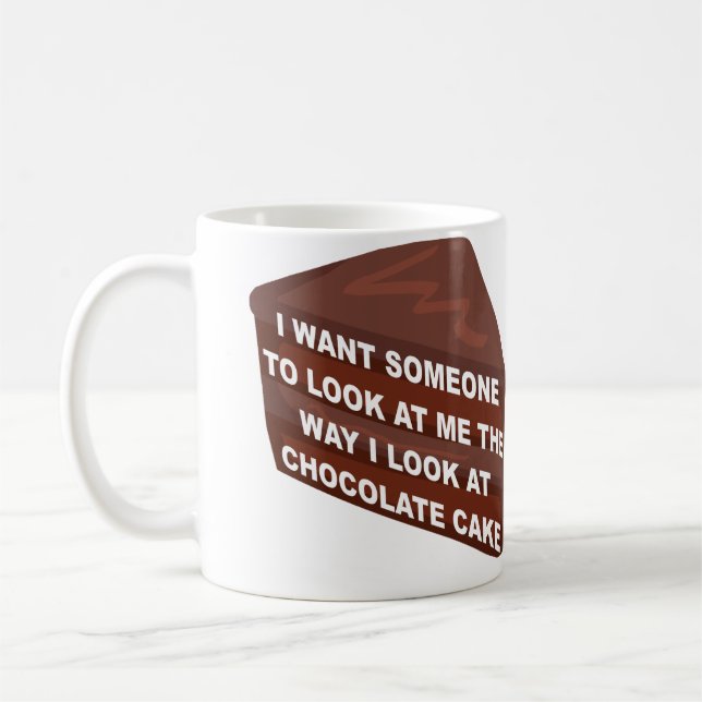 Älska mig som chokladkaka Rolig mugg (Vänster)