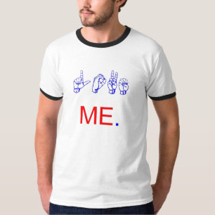 älska mig undertecknar språk t-shirt
