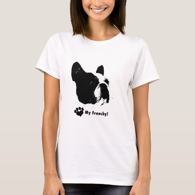 Älska min franska bulldoggT-tröja T Shirt (Framsida)
