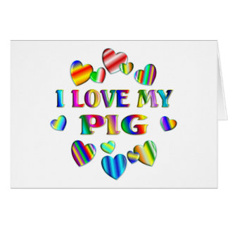 Älska min gris hälsningskort