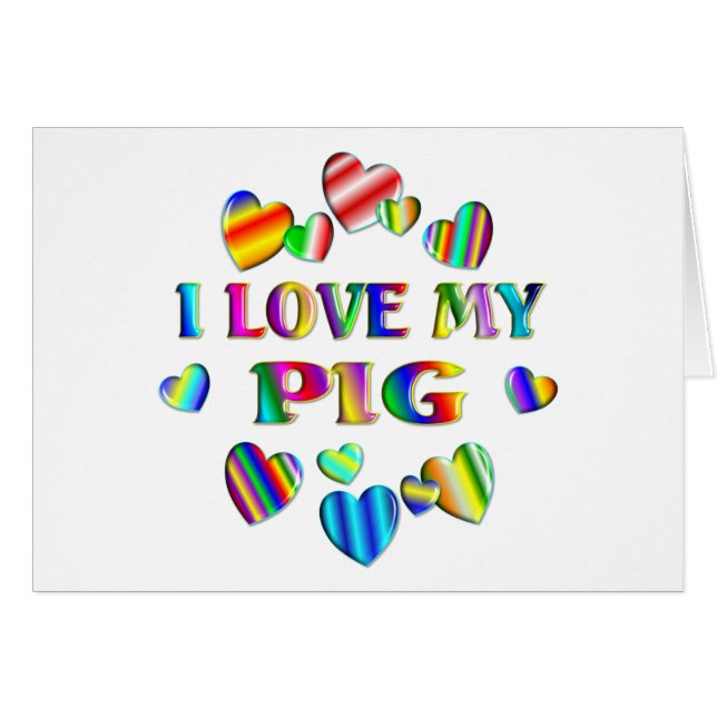 Älska min gris hälsningskort (Framsidan Horizontal)