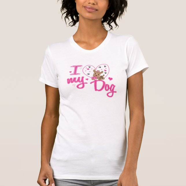 Älska min hund tee shirt (Framsida)