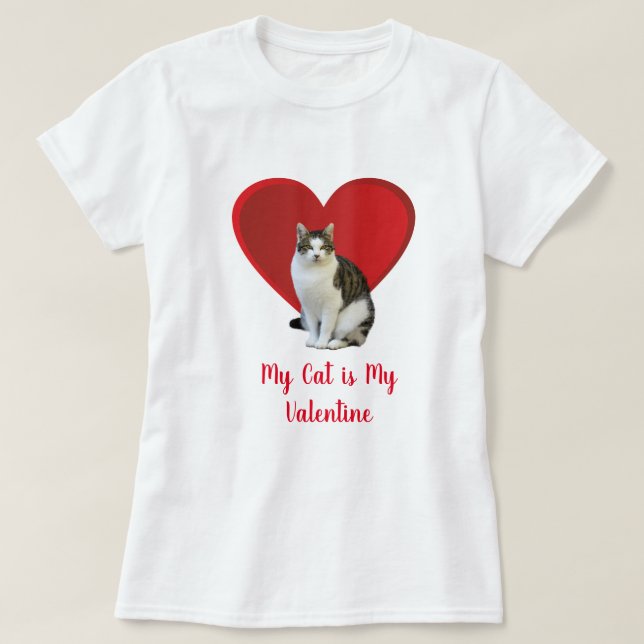 Älska Min Katt / Alla Hjärtans Dag T Shirt (Design framsida)