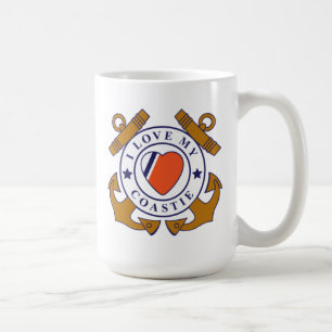 Älska min korsade Coastie ankrar muggen Kaffemugg