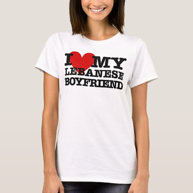 Älska min libanesiska pojkvän t-shirt (Framsida)