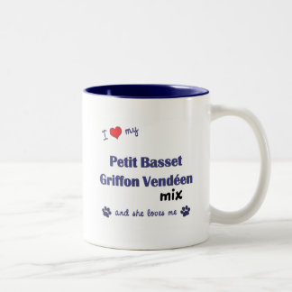 Älska min Petit (kvinnliga) BassetGriffon Vendeen Två-Tonad Mugg