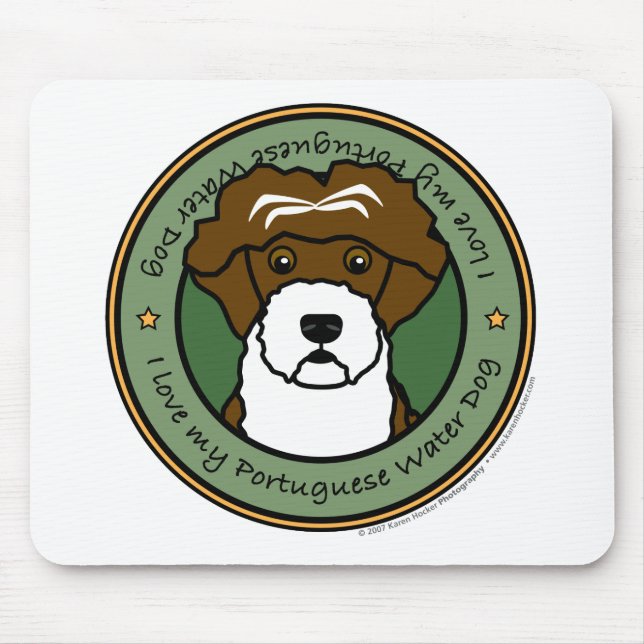 Älska min portugisiska vattenhund musmatta (Framsidan)