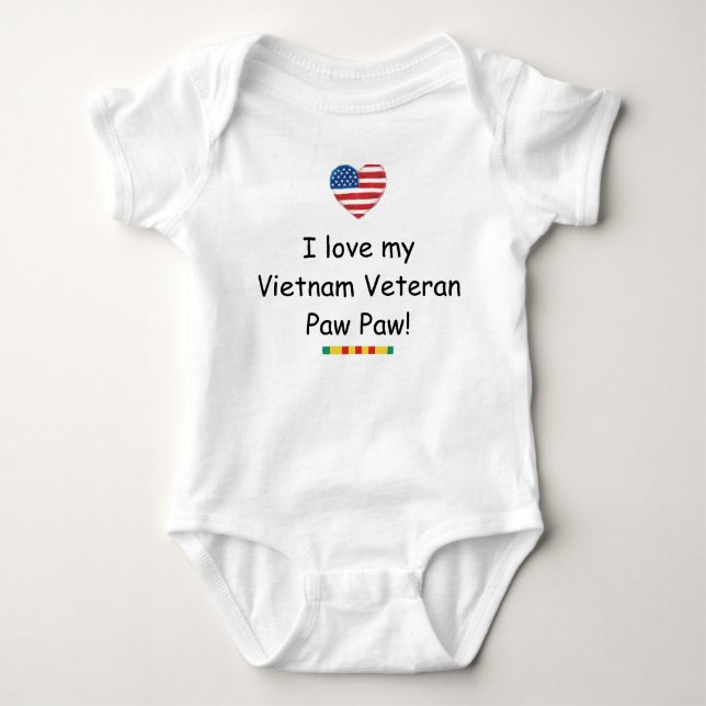 Älska min ranka för den Vietnam veteranpawPawen Tee Shirt (Framsida)