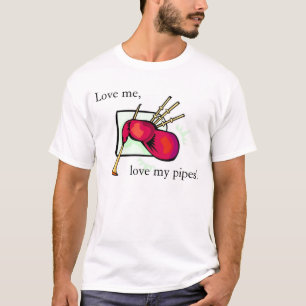 Älska min säckpipa t-shirt