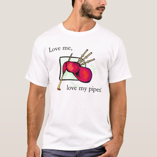 Älska min säckpipa t-shirt (Framsida)