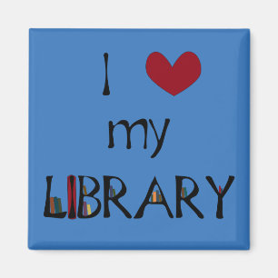 Älska mitt bibliotek - ändra färg magnet