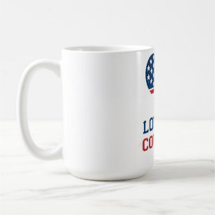 Älska Mitt Land Patriotiskt Hjärta USA Flagga Vint Kaffemugg