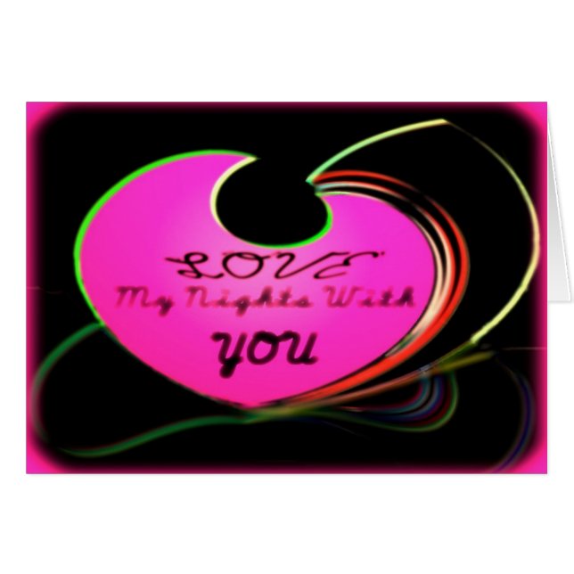 Älska mitt på nätterna med dig hälsningskort (Framsidan Horizontal)