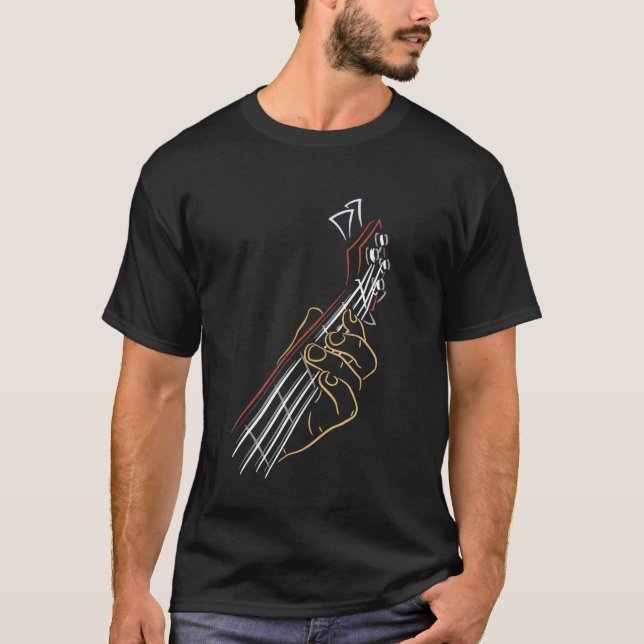 Älska Musik Älska Gitarr T Shirt (Framsida)