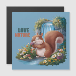 Älska Natur Rolig Ekorre Magnetisk Kort