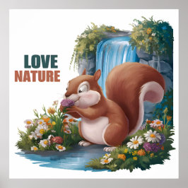 Älska Naturen, Rolig Ekorre Poster