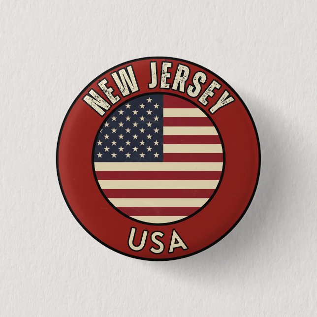 Älska New Jersey - Söt NJ-statssouvenir Knapp (Framsida)