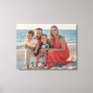 "ÄLSKA OSS" Familjefoto Sträckt Canvastryck