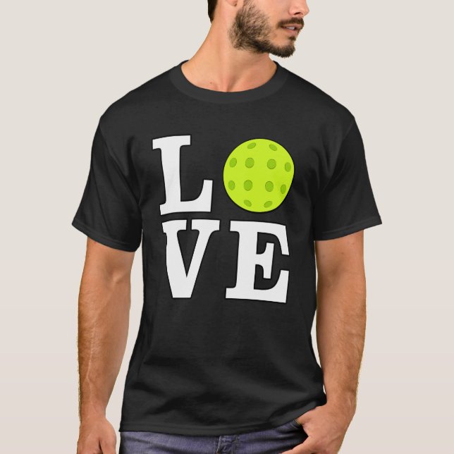 Älska Picklebal - Vit text T Shirt (Framsida)