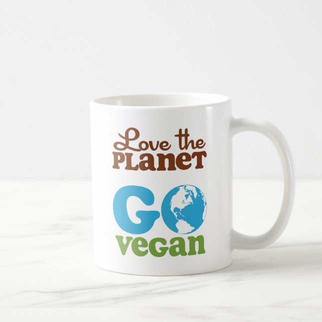 Älska planet går veganen kaffemugg (Höger)