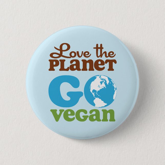 Älska planet går veganen knapp (Framsida)