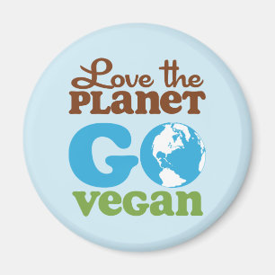 Älska planet går veganen magnet