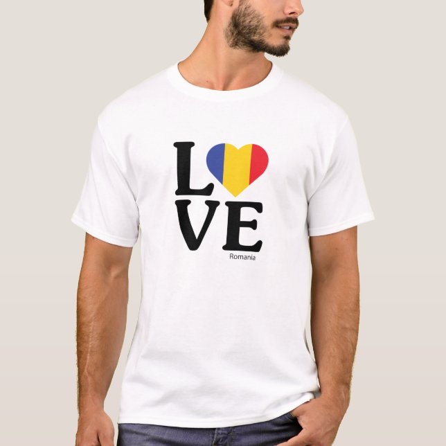 Älska Rumänien T Shirt (Framsida)