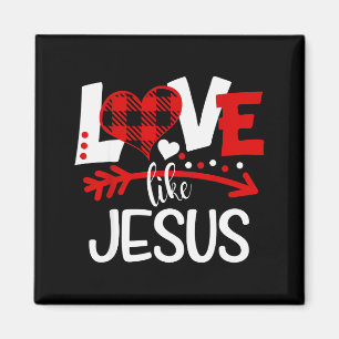 Älska som Jesus Alla hjärtans dag Buffalo Plaid He Magnet